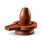 Load image into Gallery viewer, Brown polished Narmada Shivlingam stone with smooth cylindrical Mukhi shape on round base.